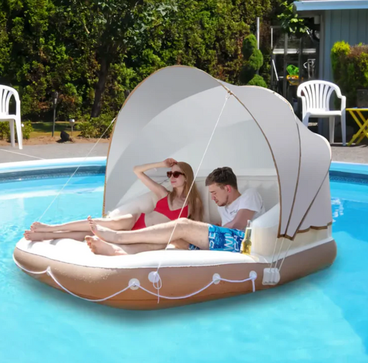 Inflatable Pool Float With Canopy
